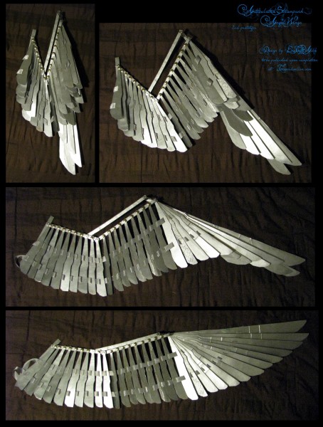This is my second prototype, 1/3rd-scale model of an articulated costume wing that I've been designing.